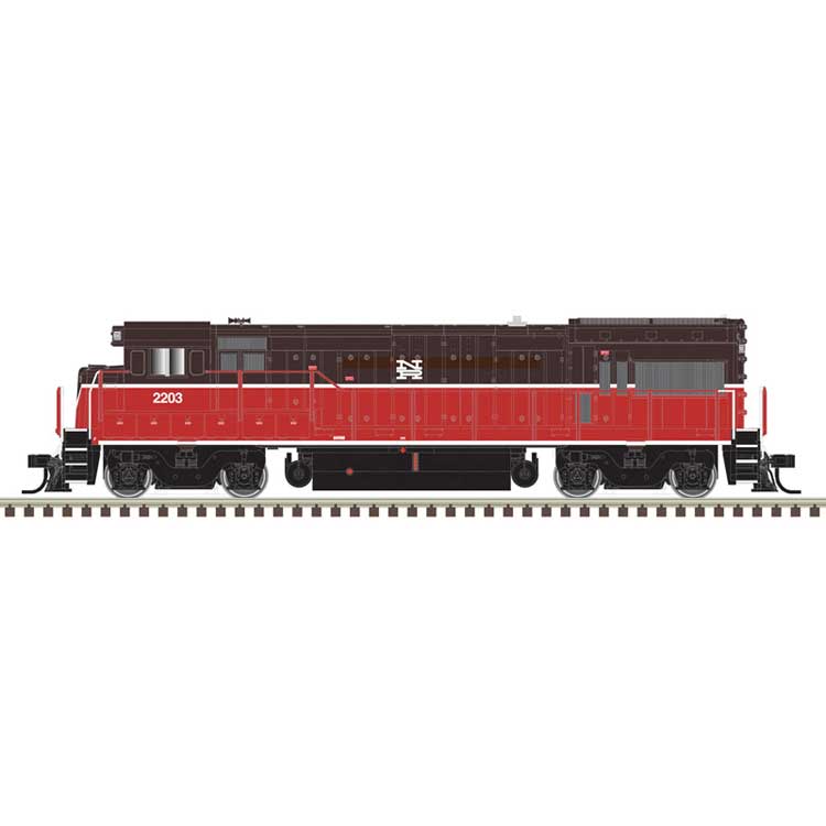 GE U23B - Standard DC - Master Silver -- Naugatuck Railroad #2205 (brown, orange, white)