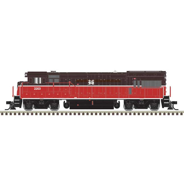 GE U23B - Standard DC - Master Silver -- Naugatuck Railroad #2205 (brown, orange, white)