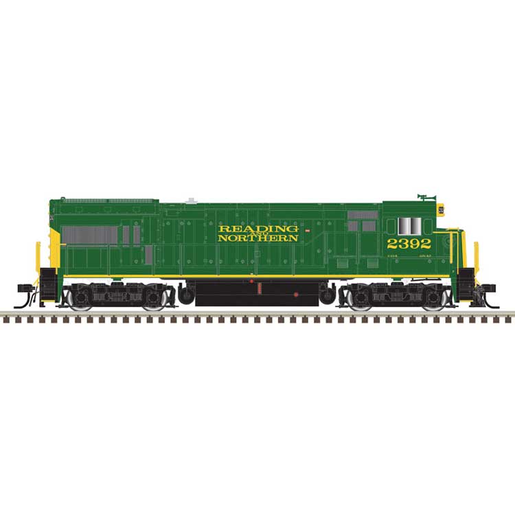 GE U23B - Standard DC - Master Silver -- Reading, Blue Mountain & Northern #2395 (green, yellow, black)