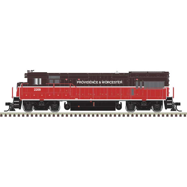 GE U23B - Sound and DCC - Master Gold -- Providence & Worcester #2209 (brown, orange, white)