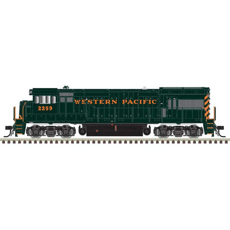 GE U23B - Sound and DCC - Master Gold -- Western Pacific #2252 (green, orange, Stepped WP on Nose)