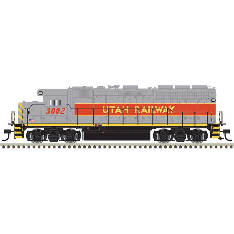 EMD GP40 - Standard DC - Master(R) -- Utah Railway #3000 (gray, red, yellow)