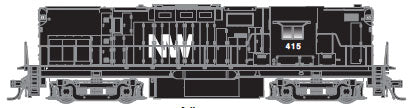Alco C420 Phase 2B High-Nose, No Dynamic Brakes w/Sound & DCC - Master Gold -- Norfolk & Western #416 (black, white, Large NW)