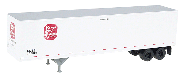 45' Pines Trailer -- Kansas City Southern #230381 (white, red, silver)