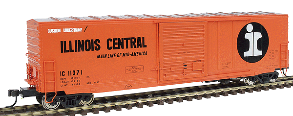 ACF 50' Precision Design Smooth-Side Boxcar -- Illinois Central #11371 (orange, white, black)