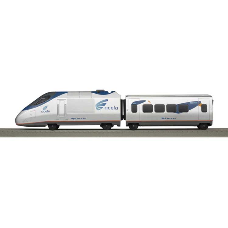Trainkids - Locomotive & First Class Car Add-On Set for Battery-Powered Train -- Amtrak Acela-1