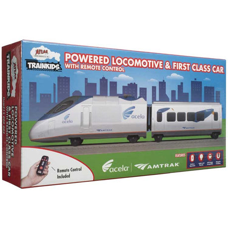 Trainkids - Locomotive & First Class Car Add-On Set for Battery-Powered Train -- Amtrak Acela-2