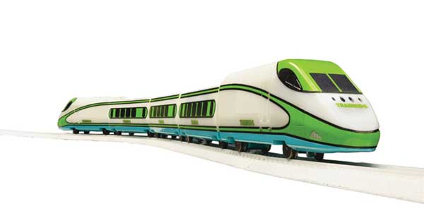 Battery-Powered Passenger Train Set - Trainkids - Sound & Remote Control -- Glow in the Dark, Loco, 3 Cars, Track, Controller-1
