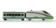 Locomotive and First Class Car Add-On Set - Trainkids -- Glow in the Dark (white, green, blue)