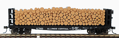 42' Pulpwood Flatcar - Assembled -- Illinois Central #7822