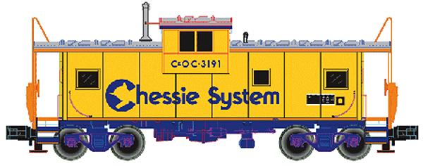 Extended Vision Cupola Caboose -- Chessie System/Chesapeake & Ohio #C-3188 (yellow, vermillion, blue)
