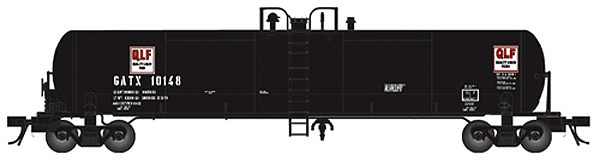 Atlas Master(R) GATX 20,700 Gallon Tank Car - Type 20 Saddles -- GATX "Quality Liquid Feeds" #10148 (black, white, red)