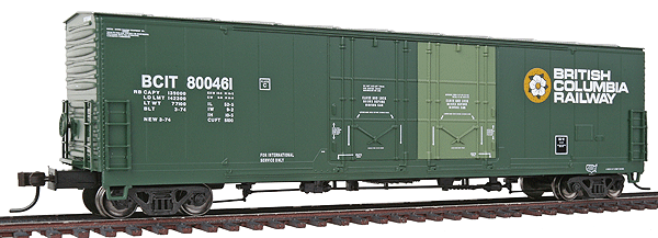 Master(TM) Evans 53' Double Plug-Door Boxcar - Ready to Run -- British Columbia Railway #800461 (green, Dogwood Logo)