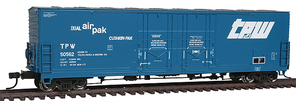 Master(TM) Evans 53' Double Plug-Door Boxcar - Ready to Run -- Toledo, Peoria & Western #50562 (blue)