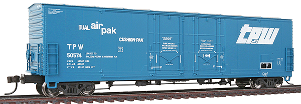 Master(TM) Evans 53' Double Plug-Door Boxcar - Ready to Run -- Toledo, Peoria & Western #50574 (blue)
