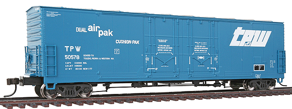 Master(TM) Evans 53' Double Plug-Door Boxcar - Ready to Run -- Toledo, Peoria & Western #50578 (blue)