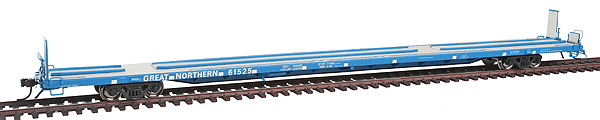 Atlas Master(R) 89' 4" Flatcar w/Mid/End Hitches -- Great Northern #61525