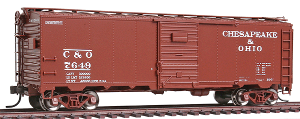 Master(TM) 1932 ARA 40' Steel Boxcar - Ready to Run -- Chespeake & Ohio #7649 (brown)