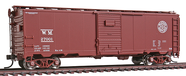 Master(TM) 1932 ARA 40' Steel Boxcar - Ready to Run -- Western Maryland #27001 (brown, Circle Logo)