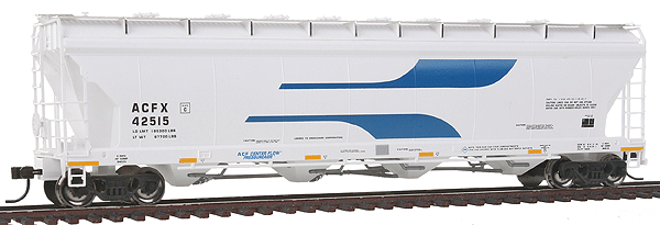 Master Line ACF 4-Bay Center Flow(R) Pressureaide(R) Covered Hopper Assembled -- Engelhard ACFX #42515 (white, blue, No Logo)