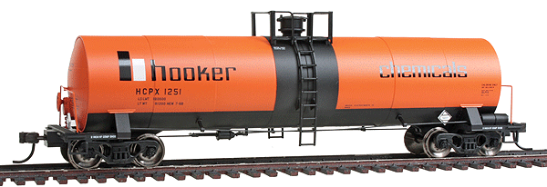 Master(TM) ACF 17,360-Gallon Tank Car - Ready to Run -- Hooker Chemicals #1251 (orange, black)