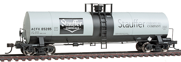 Master(TM) ACF 17,360-Gallon Tank Car - Ready to Run -- Stauffer Chemicals #85285 (gray, black)
