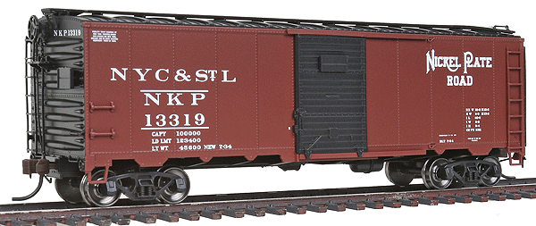 Master(TM) 1932 ARA Boxcar - Ready to Run -- Nickel Plate Road #13319 (Boxcar Red, black)