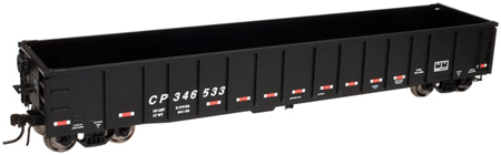 Thrall 2743 Gondola - Ready to Run - Master(R) -- Canadian Pacific #346533 (black, red/white Conspicuity Marks, No Logo)