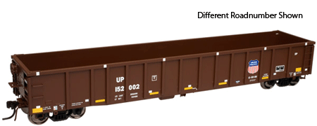 Master(TM) Thrall 2743 Gondola - Ready to Run -- Union Pacific #152024 (Boxcar Red, Yellow Conspicuity Marks)