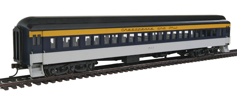 Heavyweight Paired-Window Coach - Ready to Run - Master(R) -- Chesapeake & Ohio #711 (blue, gray, yellow)