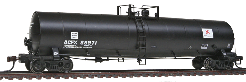 23,500-Gallon Tank Car - Ready to Run - Master(R) -- Ennar Latex ACFX #89971 (black, white, red)