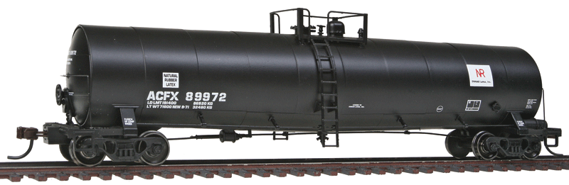 23,500-Gallon Tank Car - Ready to Run - Master(R) -- Ennar Latex ACFX #89972 (black, white, red)