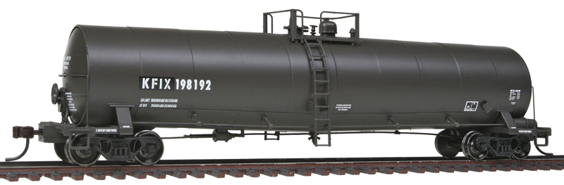 23,500-Gallon Tank Car - Ready to Run - Master(R) -- J&J Railcar Leasing KFIX #198192 (black, white, No Logo)