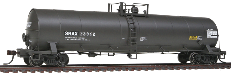 23,500-Gallon Tank Car - Ready to Run - Master(R) -- Southern Rail Associates SRAX #23942 (black, white, No Logo)