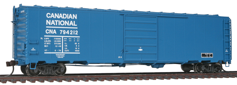 Postwar 50' Single-Door Boxcar - Ready to Run - Master -- Canadian National #794212 (blue, white)