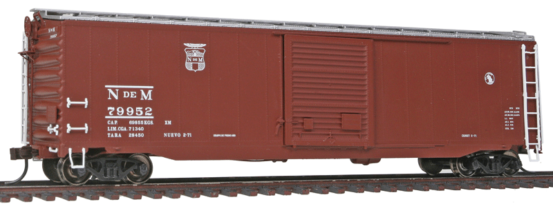 Postwar 50' Single-Door Boxcar - Ready to Run - Master -- Nacionales de Mexico #79952 (Boxcar Red, Small Logo)
