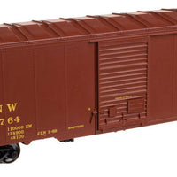 AAR Post-War Boxcar w/6' Door - Ready to Run - Master(R) -- Chicago & North Western #84761 (Boxcar Red, yellow, black)