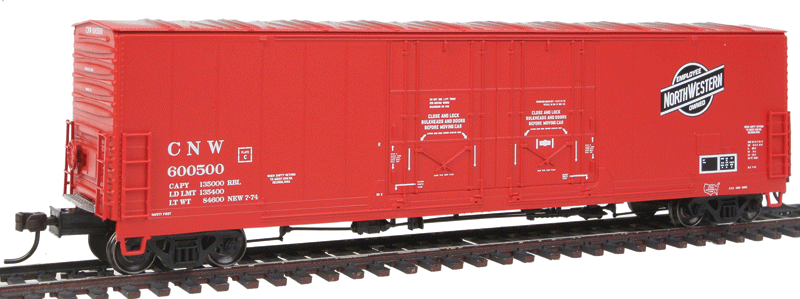 Evans 53' Double Plug-Door Boxcar - Ready to Run - Master -- Chicago & North Western #600500 (red)