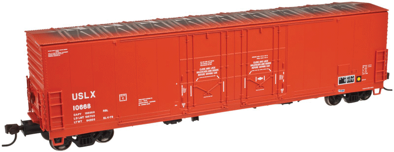 Evans 53' Double Plug-Door Boxcar - Ready to Run - Master -- US Railway Leasing USLX #10668 (red)