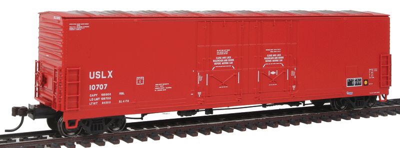 Evans 53' Double Plug-Door Boxcar - Ready to Run - Master -- US Railway Leasing USLX #10707 (red)