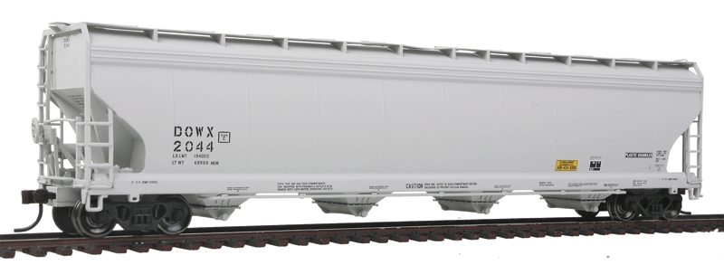 ACF 5701 Centerflow Plastics Hopper - Ready to Run - Master(R) -- Dow Chemical Co. #2044 (1991 BRS Scheme; gray, black)