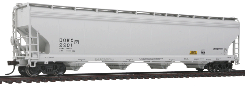 ACF 5701 Centerflow Plastics Hopper - Ready to Run - Master(R) -- Dow Chemical Co. #2201 (1991 BRS Scheme; gray, black)-1