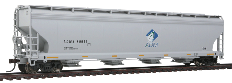 ACF 5701 Centerflow Grain Hopper - Ready to Run - Master(R) -- Archer-Daniels-Midland ADMX #80019 (gray, blue, green, Leaf Logo 4th Panel)