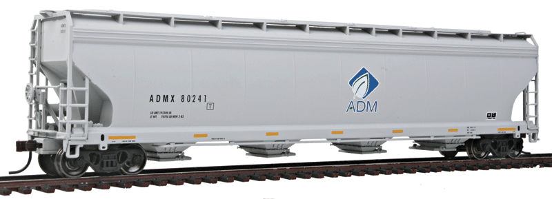 ACF 5701 Centerflow Grain Hopper - Ready to Run - Master(R) -- Archer-Daniels-Midland ADMX #80241 (gray, blue, green, Leaf Logo 4th Panel)-1