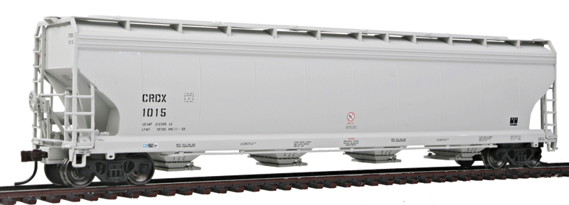 ACF 5701 Centerflow Grain Hopper - Ready to Run - Master(R) -- Chicago Freight Car Leasing CRDX #1015 (gray, black)-1