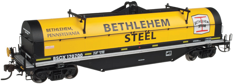 42' Coil Steel Car w/Fishbelly Side Sill - Ready to Run - Master(R) -- Bethlehem Steel #170700 (yellow, black)