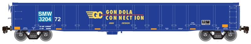 Thrall 2743 Gondola - Ready to Run - Master(R) -- Gondola Connection SMW #320452 (Patched, blue, yellow Conspicuity Marks)