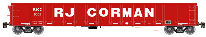 Thrall 2743 Gondola - Ready to Run - Master(R) -- RJ Corman RJCC #8005 (red, white, Billboard Lettering)