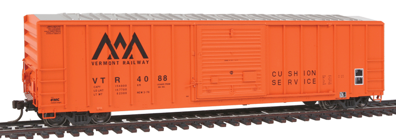 FMC 5077 Single Door Boxcar Early Version - Ready to Run - Master(R) -- Vermont Railway #4000 (orange, black)