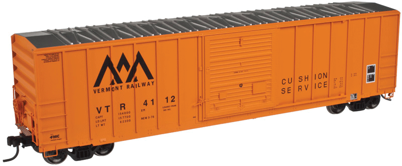 FMC 5077 Single Door Boxcar Early Version - Ready to Run - Master(R) -- Vermont Railway #4112 (orange, black)